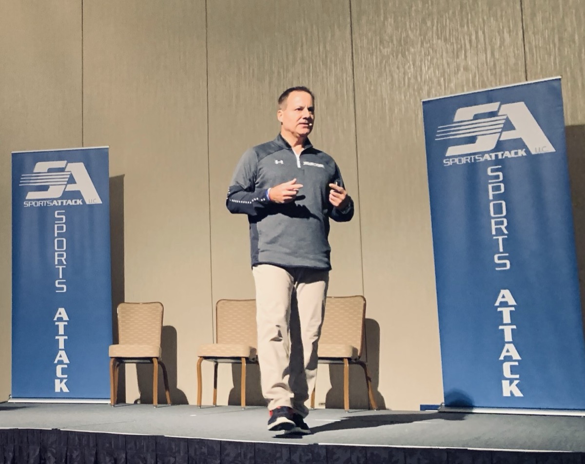 Tony Abbatine delivering a keynote on stage