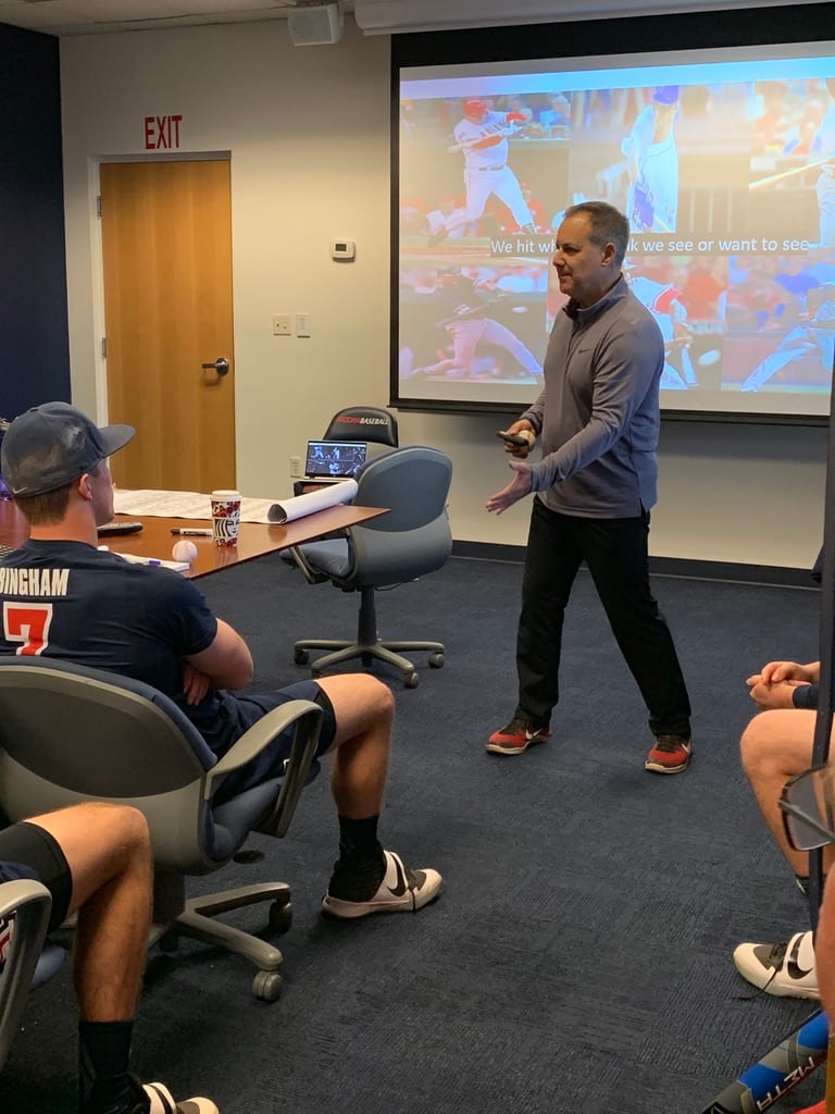 Tony Abbatine breaking down video with players
